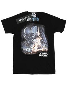 Star Wars meisjes retro montage katoenen T-shirt 12-13 zwart