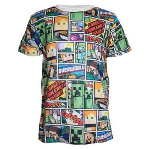 Minecraft Kinder/Kids Overworld T-shirt 11-12 zwart