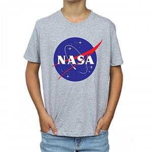 T-shirt met insignia-logo van NASA voor jongens 12-13 grijs