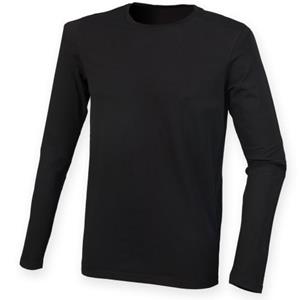 Skinni Fit Skinnifit Heren Feel Good stretch-T-shirt met lange mouwen 2XL grijs