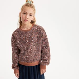 LA REDOUTE COLLECTIONS Sweater met ronde hals, luipaardprint, molton
