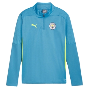 PUMA Manchester City Trainingstrui 1/4-Zip 2024-2025 Kids Lichtblauw Geel