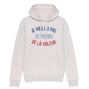 Sweatshirt met capuchon IK WORD NIET OUD, IK WORD WAARDE ENKR XS vuilwit