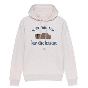 Enkr Hoodie HET vergt een beetje om gelukkig te zijn XS vuilwit