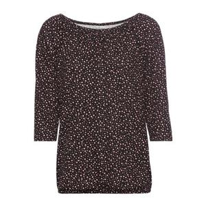 Neun Monate Zwangerschapsshirt Shirt met carmenhals in vloeiende vorm met stippenpatroon