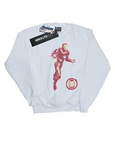 Marvel Boys Avengers Endgame geschilderd Iron Man Sweatshirt 12-13 wit