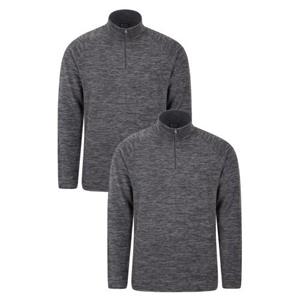 Pertemba FR - Apparel Mountain Warehouse heren Snowdon gemêleerde fleecetop (Pak van 2) XS zwart