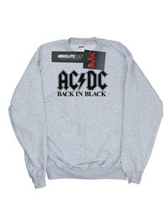 AC/DC Mens Back in Black Logo Sweatshirt L grijs
