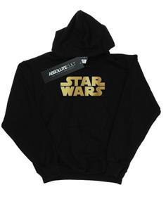 Star Wars jongens gouden logo hoodie 12-13 zwart