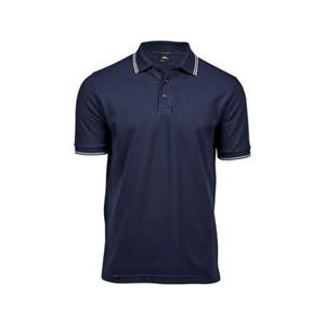 Tee Jays Heren luxe mode gestreept poloshirt 2XL grijs/Vloot