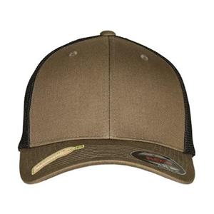 Flexfit, unisex volwassen mesh gerecyclede truckerpet One Size zwart