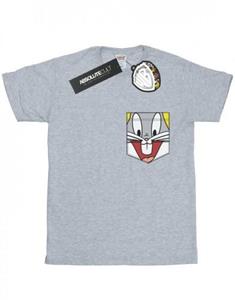 Looney Tunes jongens Bugs Bunny Face T-shirt met nepzak 9-11 Years wit