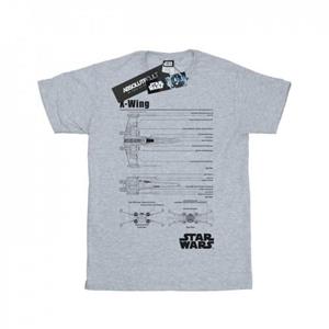 Star Wars jongens X-Wing blauwdruk T-shirt 12-13 grijs