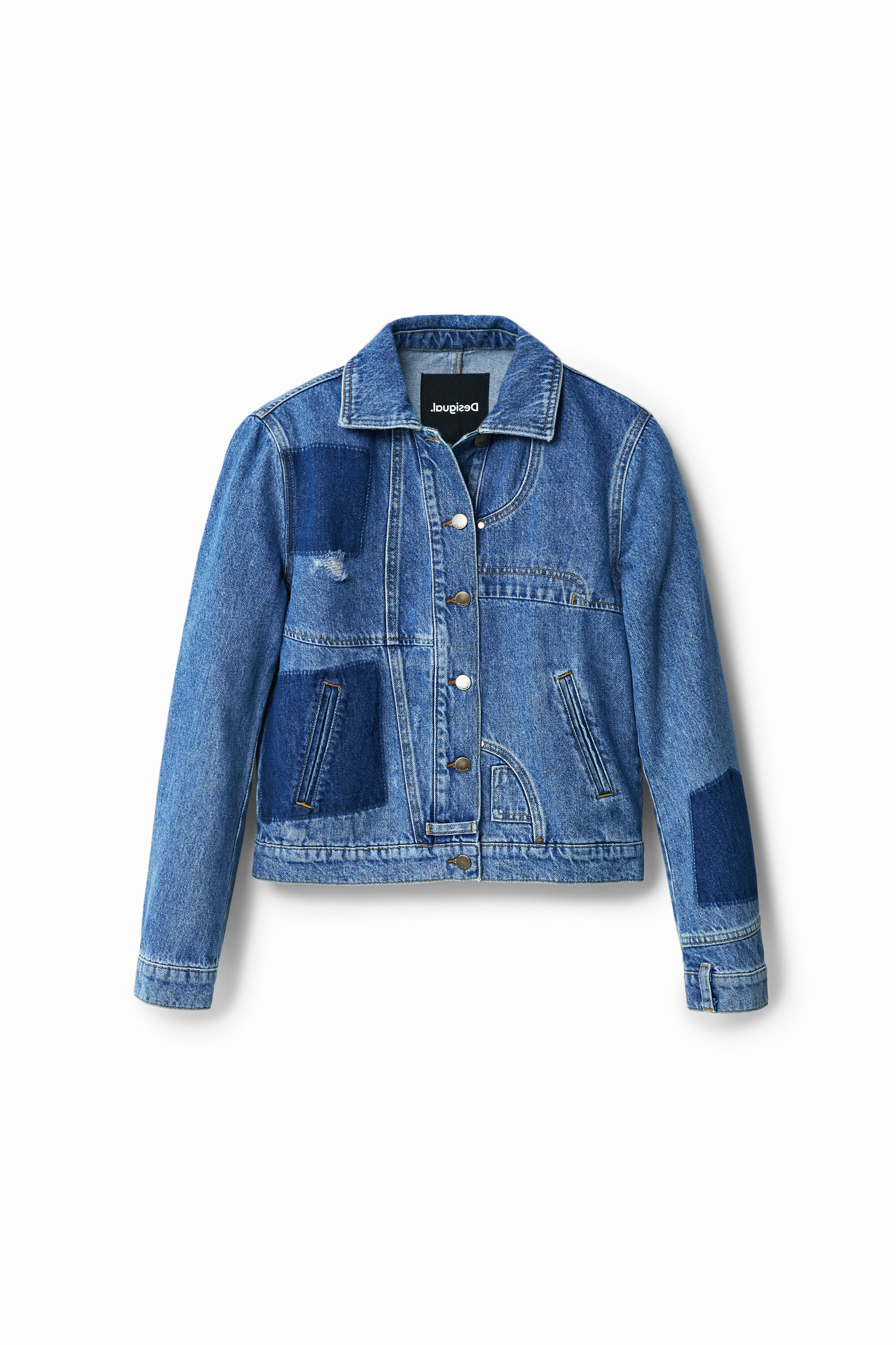 desigual Spijkerjack met patch - BLUE