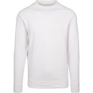 Build Your Brand Herensweatshirt met raglanmouwen en ronde hals XL wit