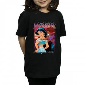 Aladdin Girls Jasmine Montage Cotton T-Shirt 12-13 zwart