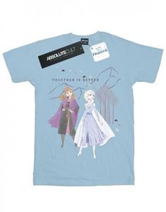 Disney Girls Frozen 2 Elsa Anna Better Together katoenen T-shirt 12-13 wit