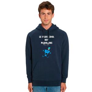 Monsieur Madame Sweat à capuche Homme - LE PLUS COOL DES PARRAINS 2 XS marineblauwe kleur
