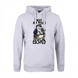 Psycho Penguin Heren Ik heb een nieuwe vriend nodig Hoodie L grijs
