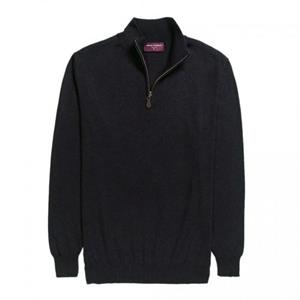 Brook Taverner Dallas-sweater met ritshals voor heren L houtskool