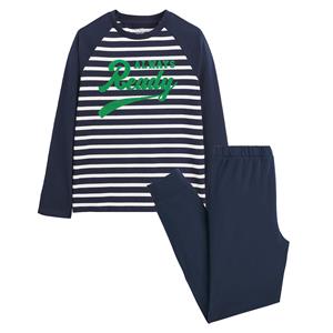 LA REDOUTE COLLECTIONS Gestreepte pyjama in jersey, geflockte tekst