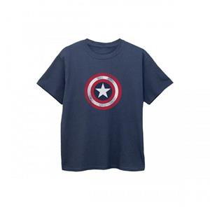 Captain America Boys Distressed Shield T-shirt 12-13 marineblauwe kleur