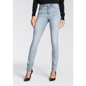 HECHTER PARIS Skinny fit jeans hoge taille, enkel-lang, elastische twill-stof, used-wassing