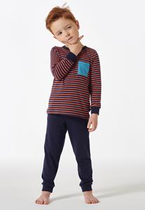 Schiesser Lange pyjama met streepjes donkerblauw - Boys World 