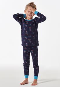 Schiesser Pyjama lange honden skateboards donkerblauw - Boys World 