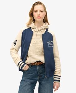 Superdry Vrouwen Jersey College-bomberjack met Grafische Tekst Blauw