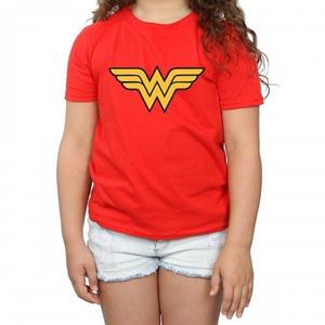 Wonder Woman katoenen T-shirt met logo voor meisjes 12-13 rood