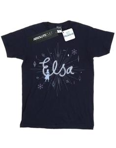 Disney Frozen 2 Elsa Sneeuwvlok katoenen T-shirt voor meisjes 12-13 marineblauwe kleur