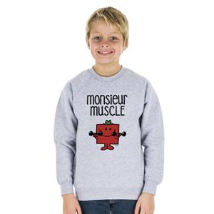 Monsieur Madame MONSIEUR MUSCLE kindersweater 4 ans heide grijze kleur