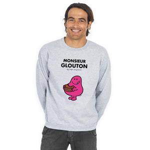 Monsieur Madame Herensweater - MONSIEUR GLOUTON XS heide grijze kleur