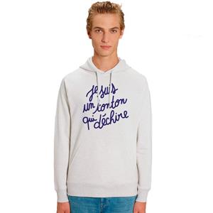Ma Petite Tribu Herensweater met capuchon - IK BEN EEN RIJKE OOM XS vuilwit
