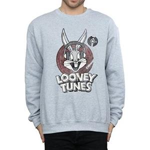 Looney Tunes Heren Bugs Bunny Circle-logo sweatshirt L wit