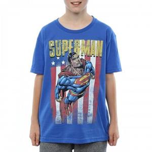Superman jongens vlucht katoenen T-shirt 12-13 koningsblauwe kleur