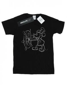 Disney jongens Mickey Mouse Steamboat schets T-shirt 12-13 wit