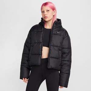 Nike Therma-FIT ruimvallend damesjack met capuchon Sportswear Classic Puffer - Black- Dames, Black