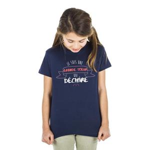 We are family Kinder t-shirt IK BEN EEN GROTE ZUSTER DIE SCHEURT 2 ans marineblauwe kleur
