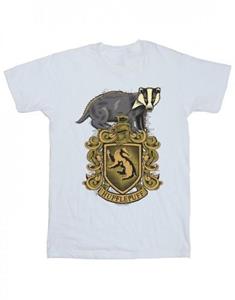Harry Potter meisjes Huffelpuf Sketch Crest katoenen T-shirt 5-6 Years wit