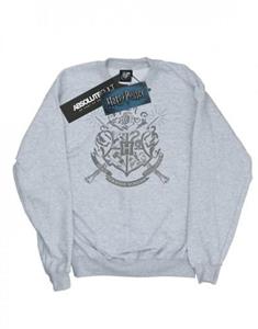 Harry Potter Mens Hogwarts Badge Wands Sweatshirt L grijs