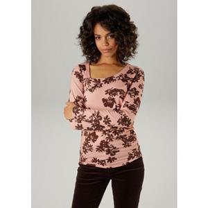 Aniston CASUAL Shirt met lange mouwen met asymmetrische ronde halslijn