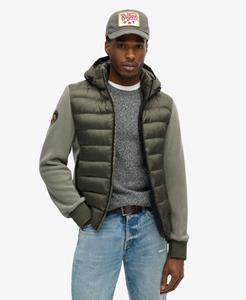 Superdry Mannen Storm Bomberjack van Fleece met Capuchon Groen