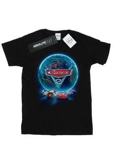 Katoenen T-shirt voor Disney Girls Cars Globe Movie Poster 12-13 zwart