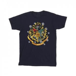 Katoenen T-shirt met kerstembleem van Harry Potter voor meisjes 12-13 zwart