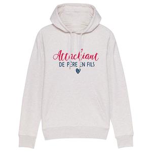 We are family Herensweater met capuchon - BEVESTIGING VAN VADER OP ZOON XS vuilwit