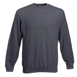Fruit Of The Loom Klassiek 80/20 Heather set-in sweatshirt voor heren L donkergrijze kleur