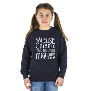 Les Éphémères KINDER SWEATSHIRT RUW, Saai, MAAR ZO LEUK 4 ans marineblauwe kleur