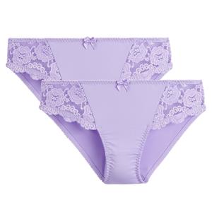 ANNE WEYBURN Set van 2 slips in kant en microvezel, Anthea